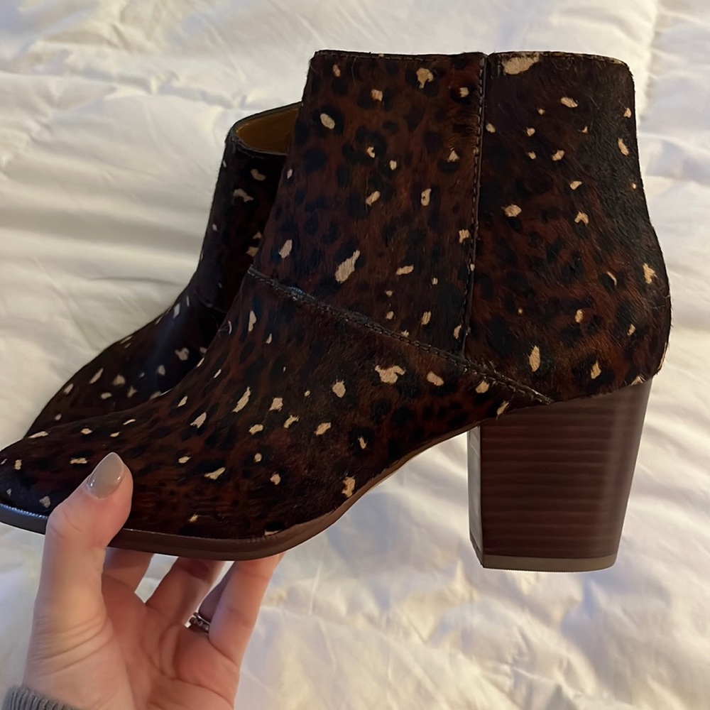 Madewell cow print booties -new never worn